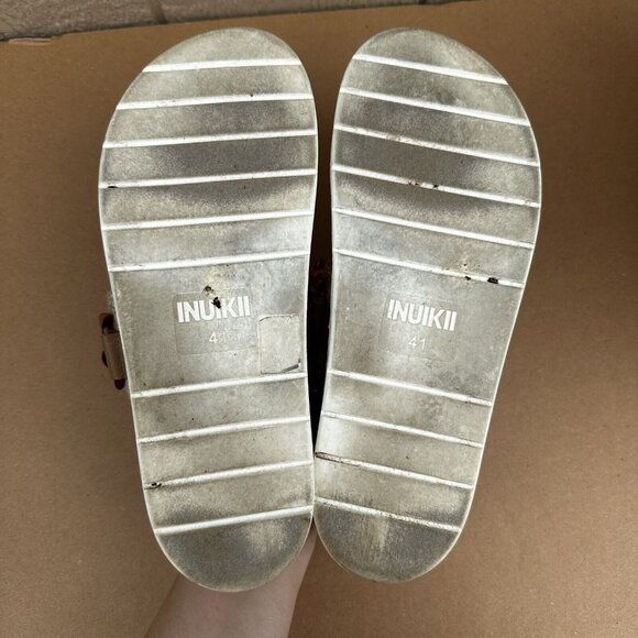 Inuikii Chain Velvet Strap Platform Slide Sandals Tan Size 41/11  Anthropologie - Picture 8 of 10